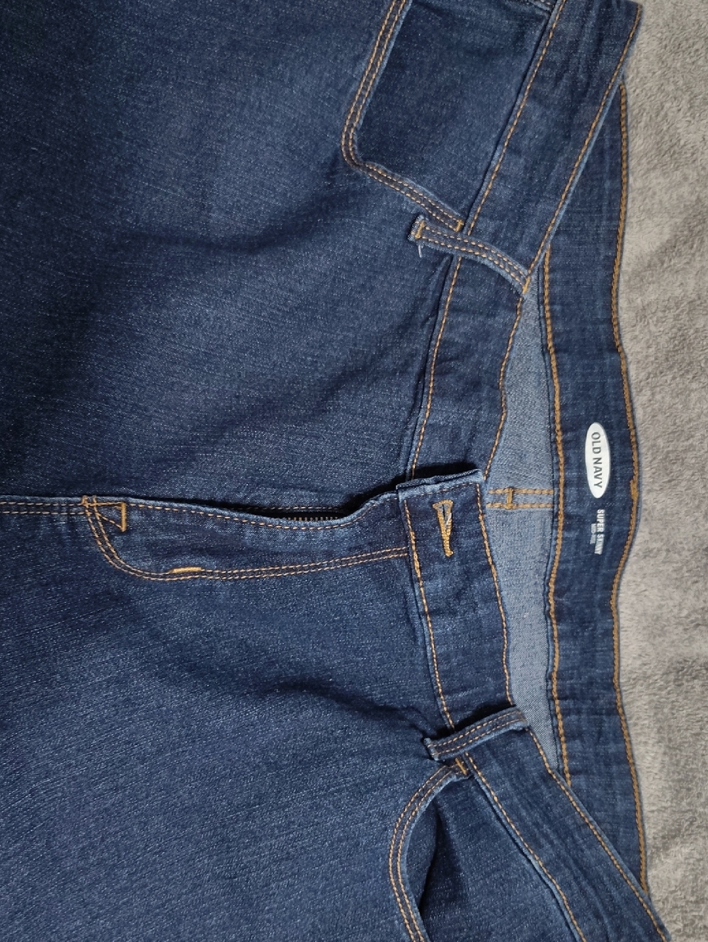 Old Navy Women's's Navy Blue Super Skinny Jeans with Contrast Stitching